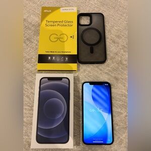 Black iPhone 12 (128GB) (90% battery)